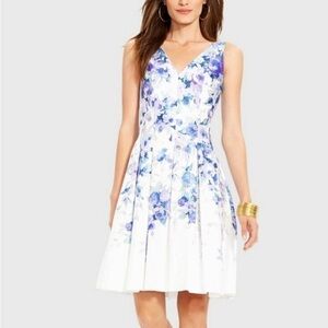 Lauren Ralph Lauren Floral A-Line Pleated Dress Women's Easter Classic Fairy